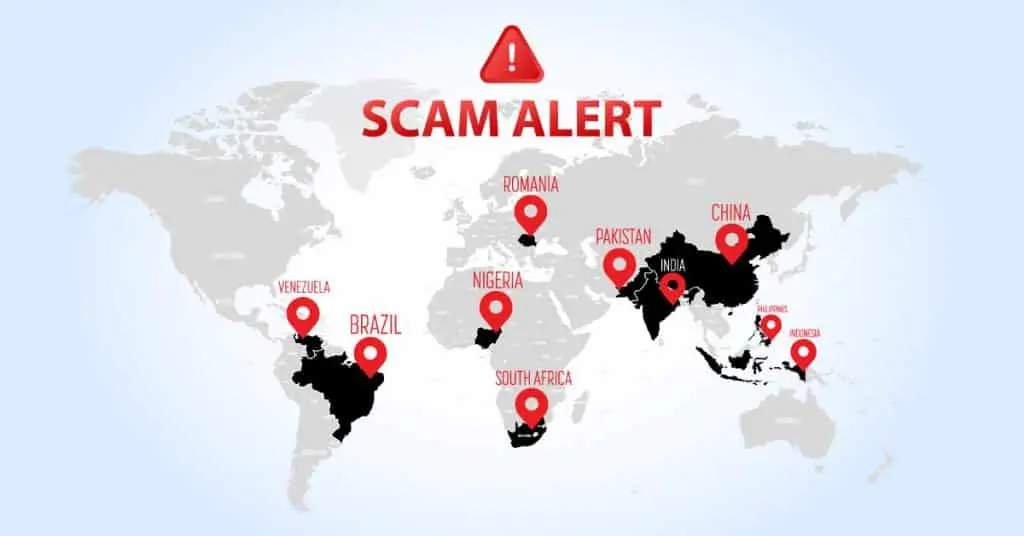 Top 10 Countries with the largest Scam Population